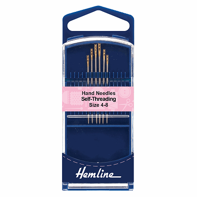 H216G.48 Hand Sewing Needles: Premium: Self-Threading: Gold Eye: Size 4-8.. 